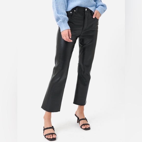 Citizens Of Humanity Denim - CITIZENS OF HUMANITY • Isola recycled leather crop bootcut pant - black - 26